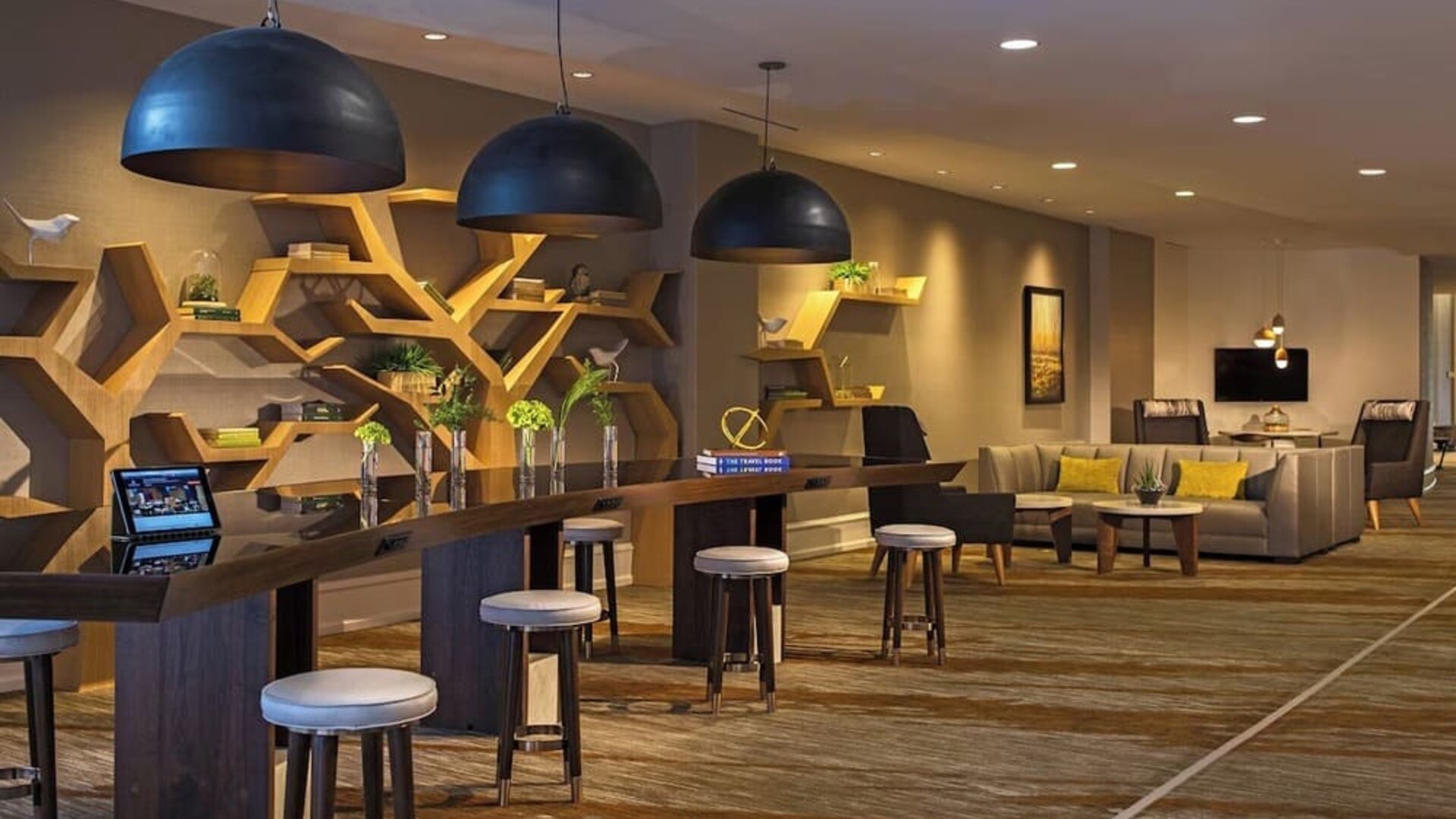 Library at Renaissance Raleigh North Hills Hotel.