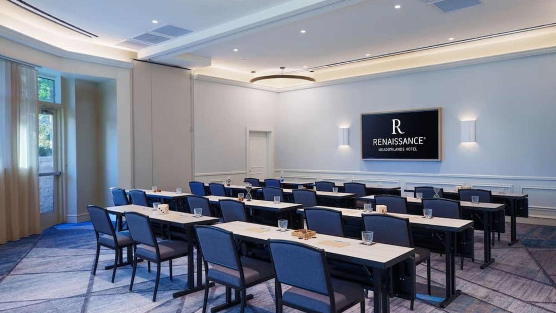 Spacious meeting room at Renaissance Meadowlands Hotel.