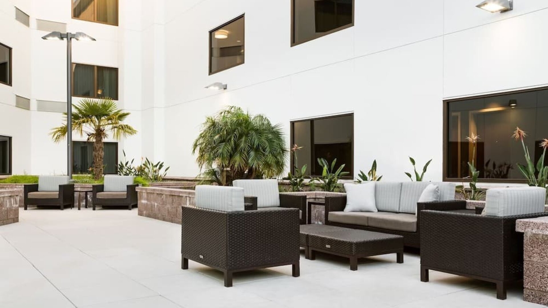Outdoor furniture available at Courtyard By Marriott Redwood City.