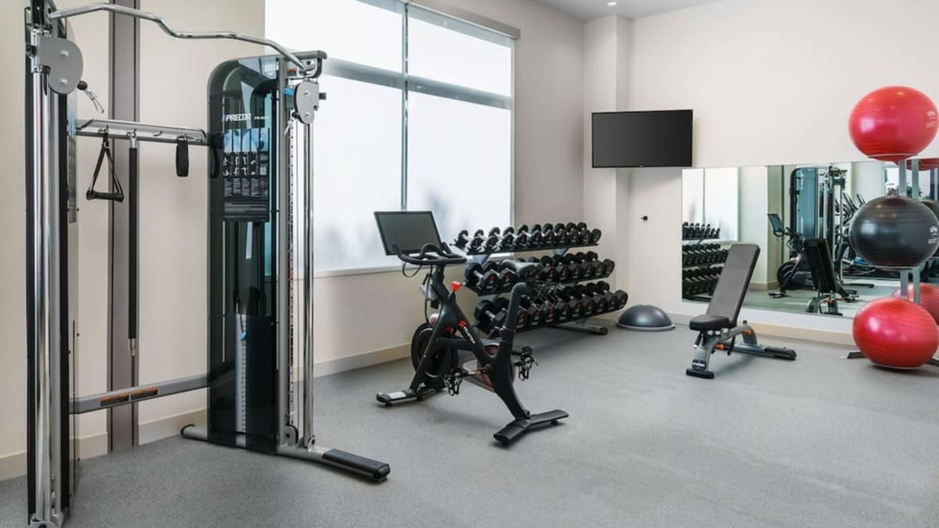 Fitness center available at Hilton Garden Inn Sunnyvale.