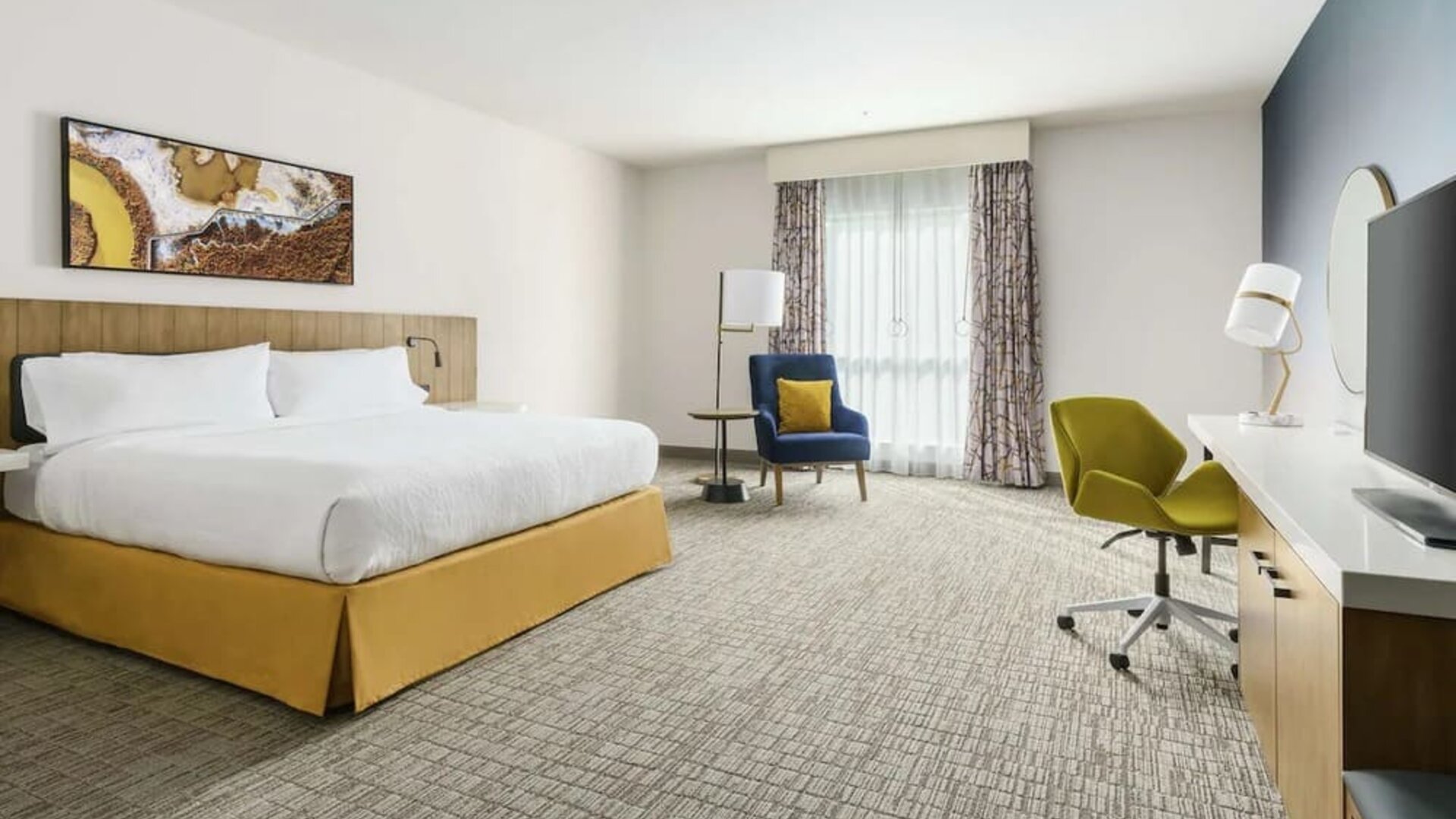 Spacious day use room with work desk at Hilton Garden Inn Sunnyvale.