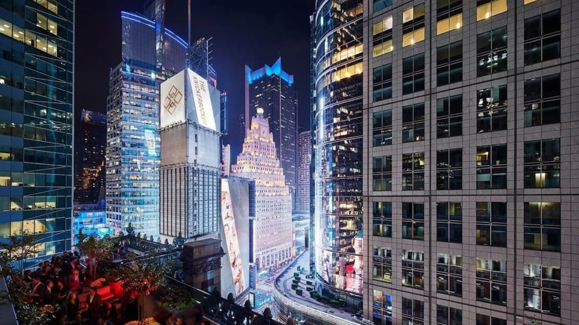 City lights at The Knickerbocker Hotel.