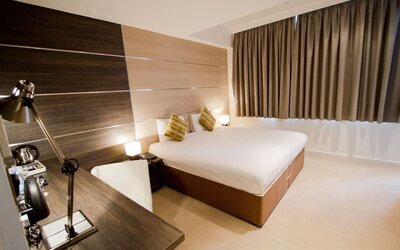 Day use room with work desk at The Wesley Euston.