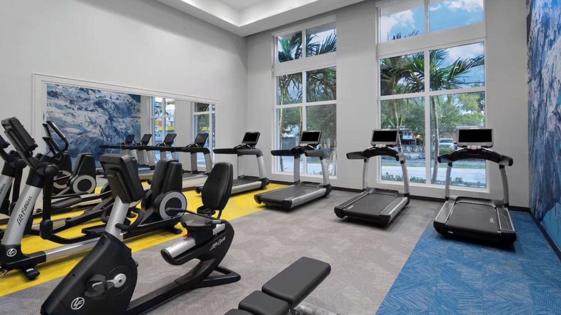 Fitness center at Courtyard Delray Beach.
