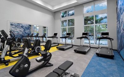 Fitness center at Courtyard Delray Beach.
