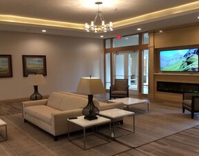 Lobby and coworking lounge at Holiday Inn - Trophy Club.