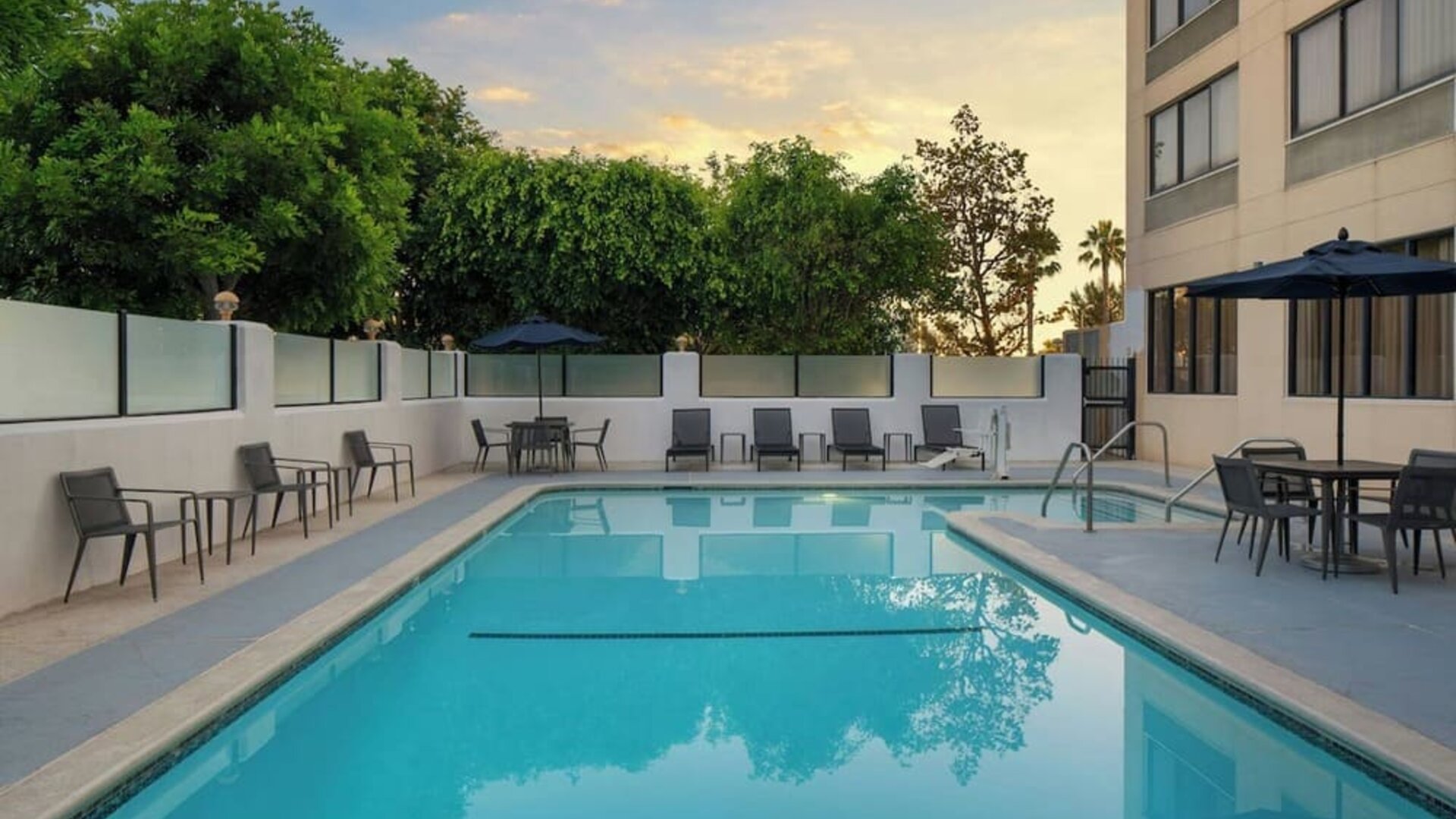 Refreshing outdoor pool at Courtyard By Marriott Cypress Anaheim.