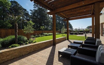 Patio perfect for coworking at Courtyard By Marriott Ruston.