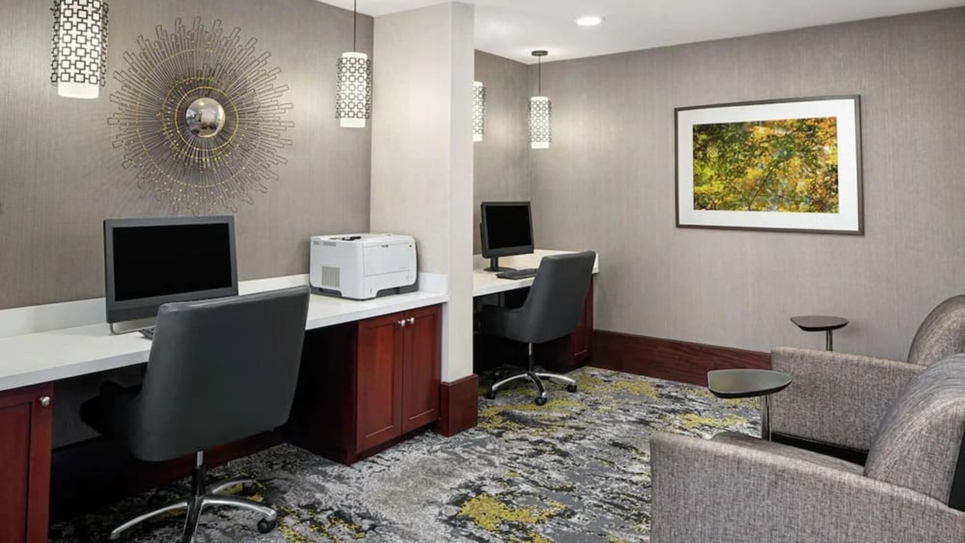 Business center available at DoubleTree Suites By Hilton Hotel Charlotte - SouthPark.