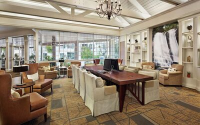 Business center available at DoubleTree Raleigh Durham Airport At Research Triangle Park.