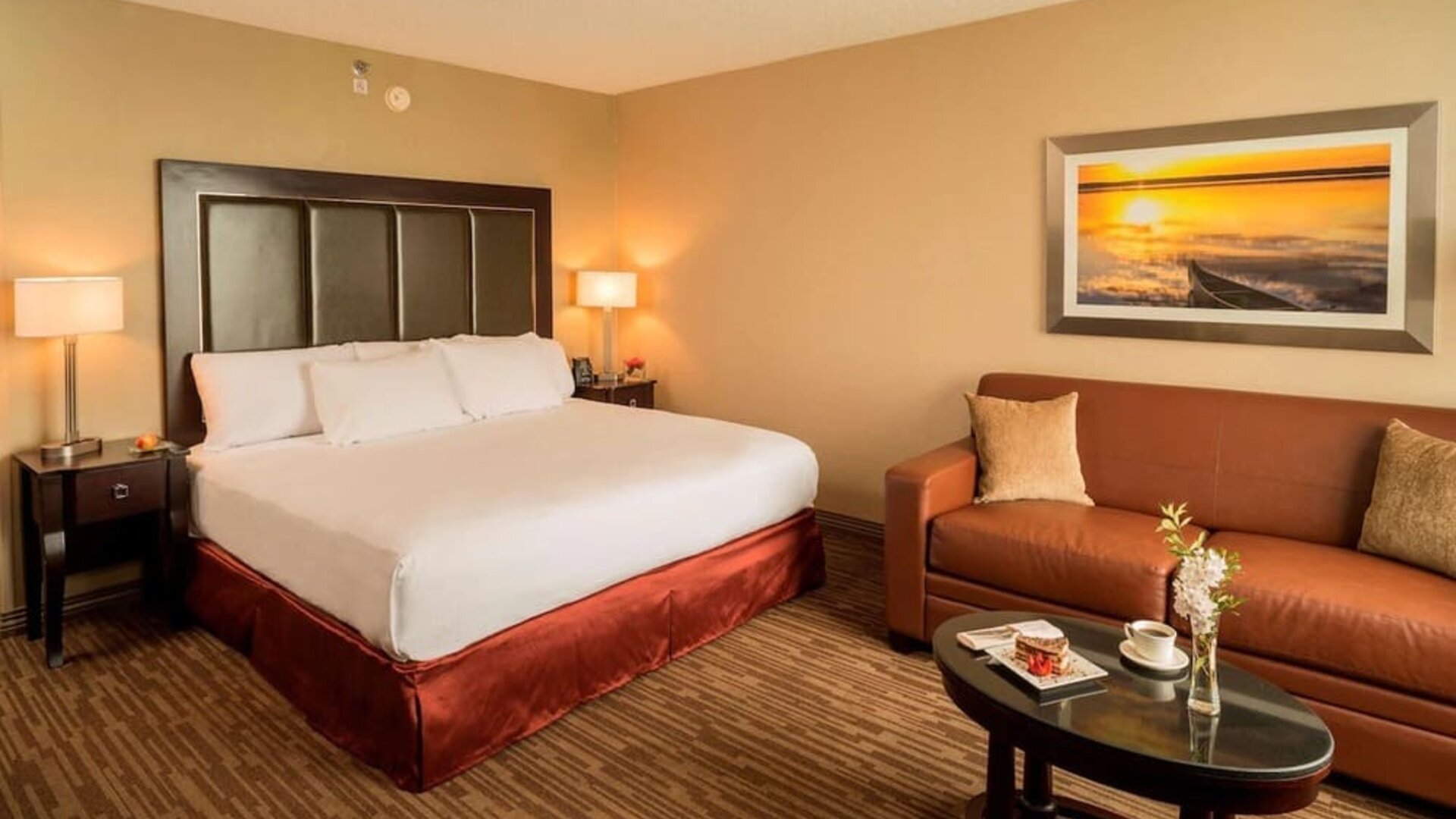 Day use room with sofa at DoubleTree Raleigh Durham Airport At Research Triangle Park.