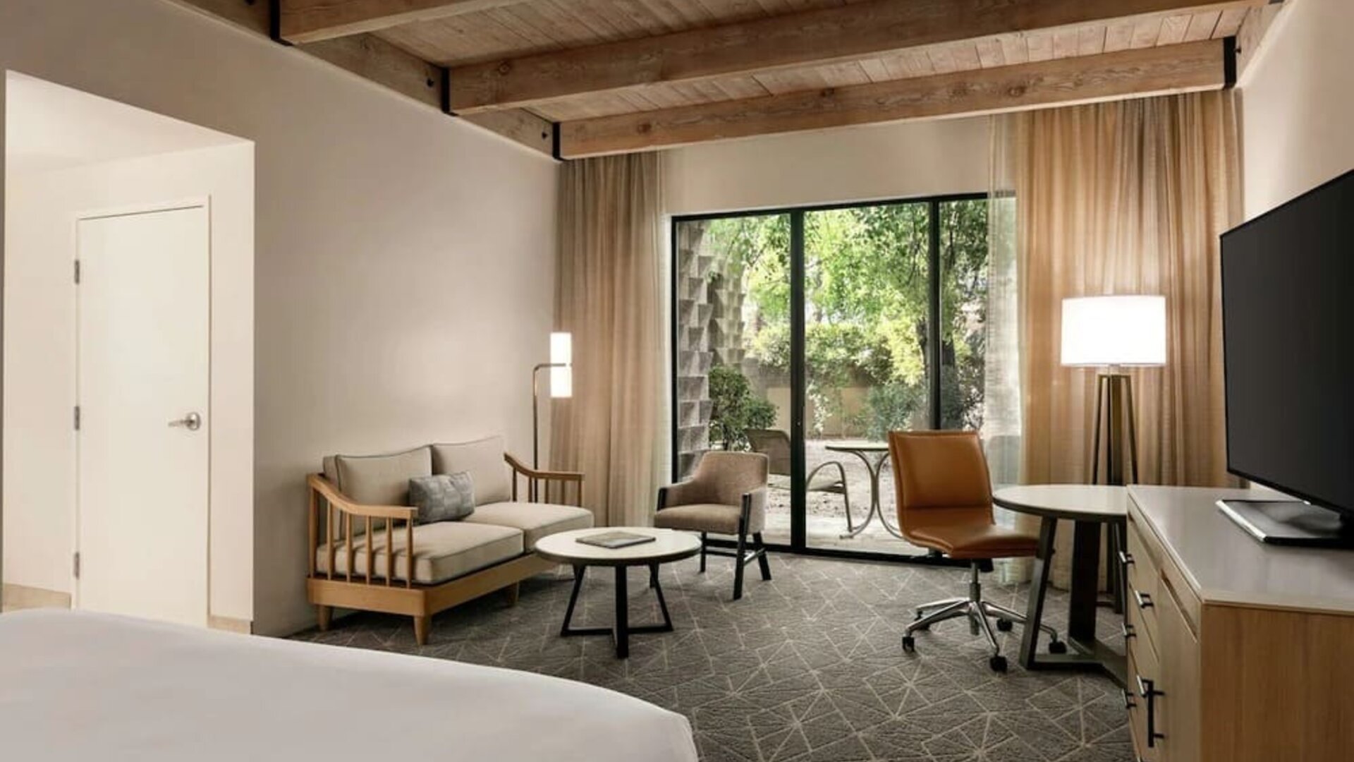 Day use room with sofa and work desk at DoubleTree By Hilton Scottsdale.