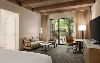 Day use room with sofa and work desk at DoubleTree By Hilton Scottsdale.