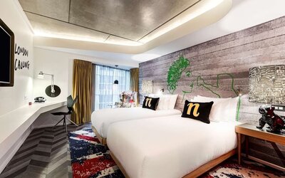 Day use twin room with work desk at nhow London.