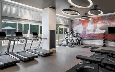 Fitness center available at Marriott Del Mar.