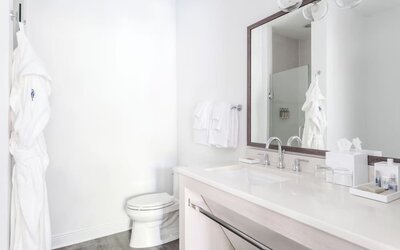 Guest bathroom at Parrot Key Hotel & Villas.