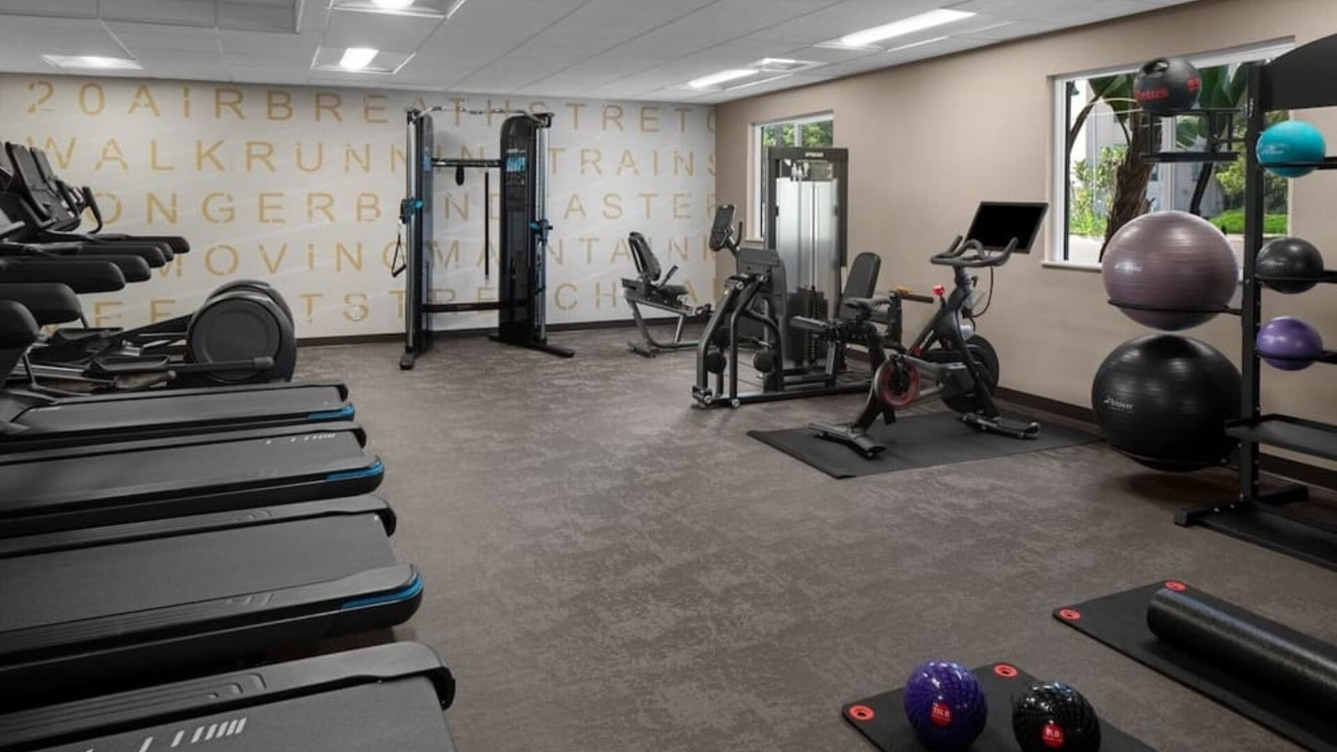 Fitness center at Residence Inn By Marriott San Diego Downtown.
