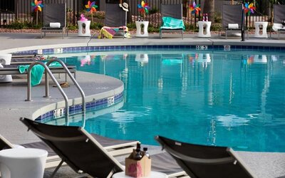 Refreshing outdoor pool at Moxy Phoenix Tempe/ASU Area.