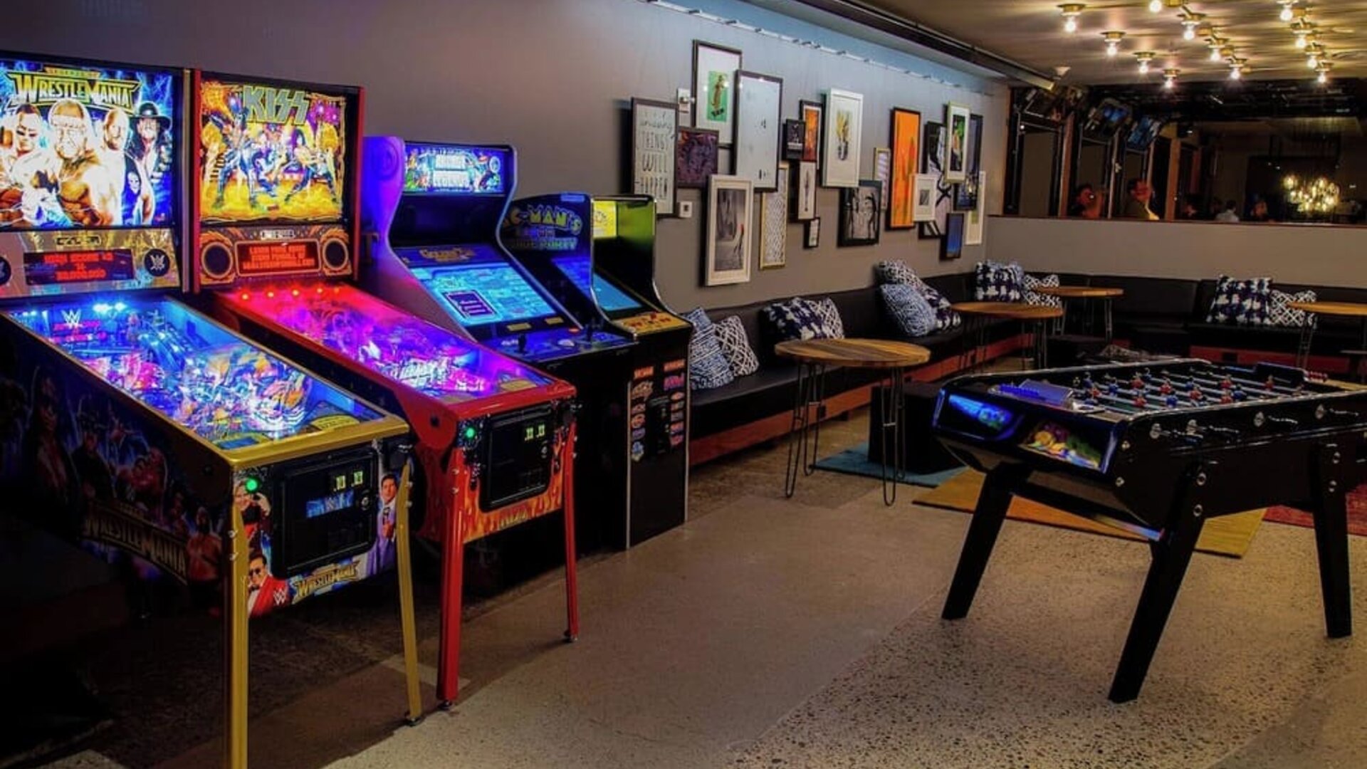 Arcade room at Moxy Phoenix Tempe/ASU Area.