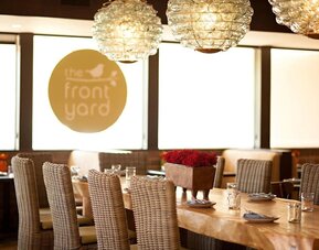 Dining area perfect for coworking at The Garland.