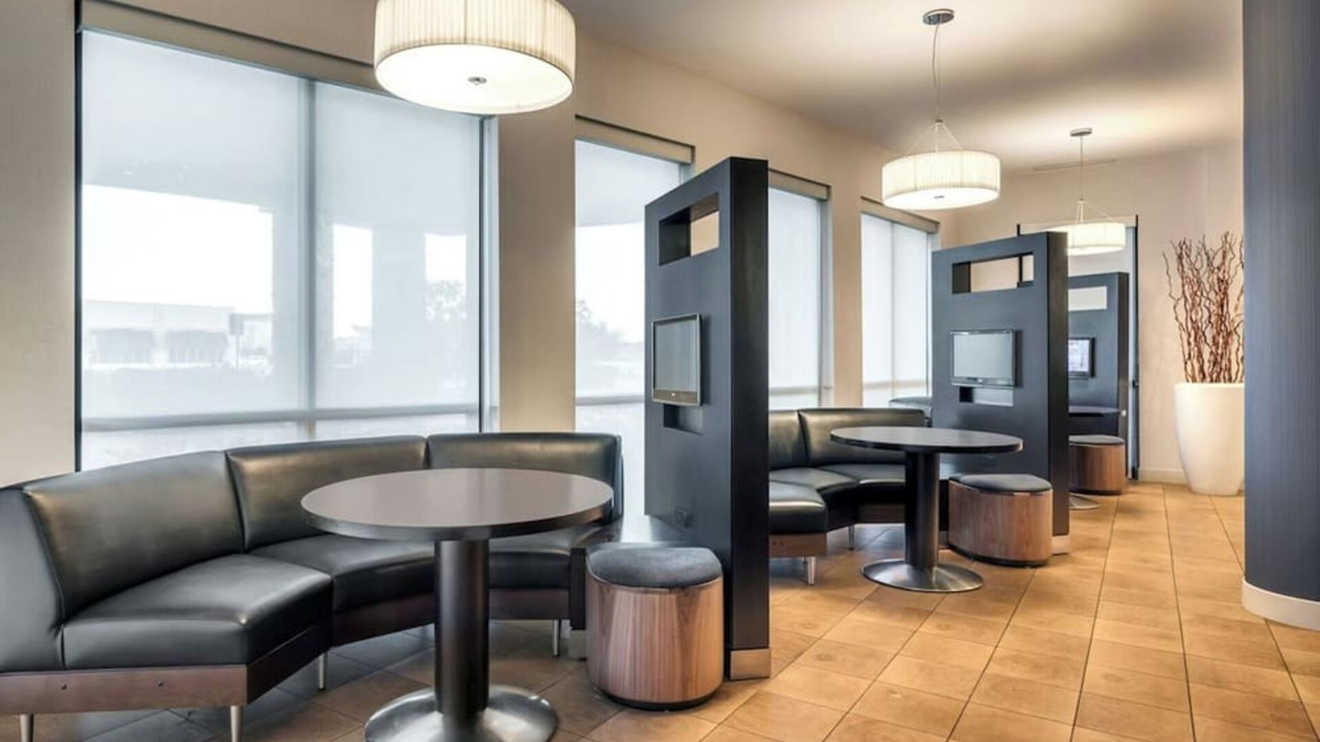 Media pods perfect for coworking at Courtyard By Marriott Houston NASA/Clear Lake.