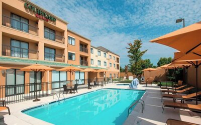 Refreshing outdoor pool at Courtyard By Marriott Montgomery Prattville.