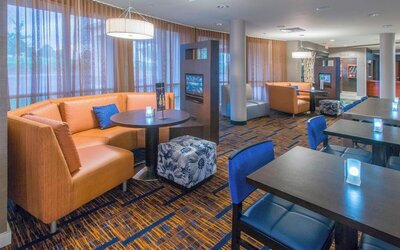 Media pods perfect for coworking at Courtyard By Marriott Montgomery Prattville.