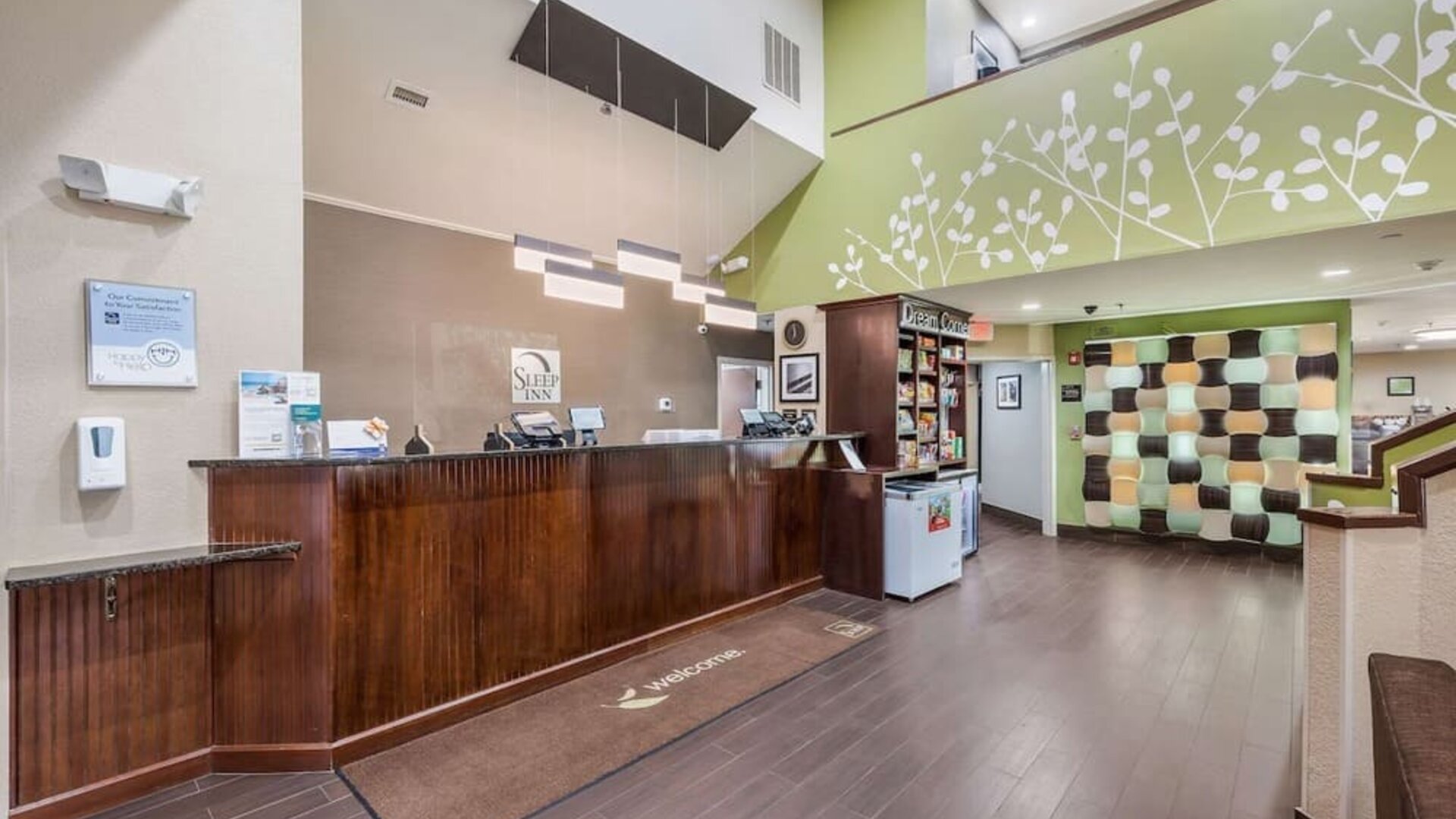 Lobby and hotel entrance at Spark By Hilton Oxford.