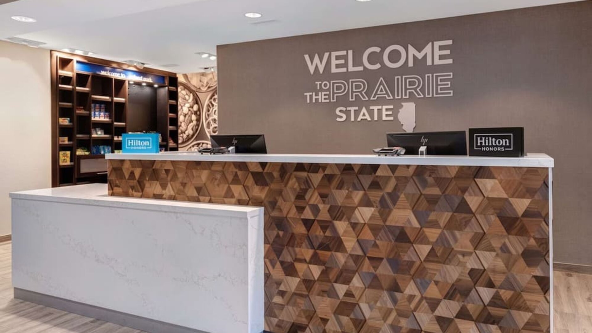 Reception desk at Hampton Inn Chicago Orland Park.