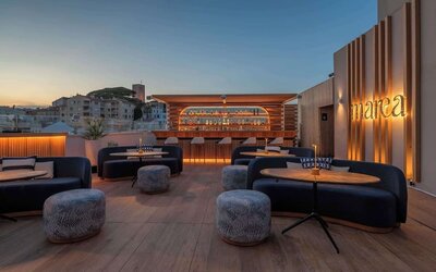 Rooftop terrace at Canopy By Hilton Cannes.