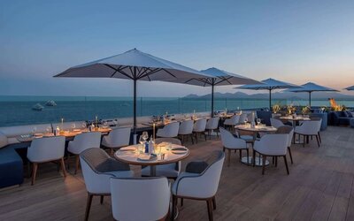 Rooftop dining at Canopy By Hilton Cannes.