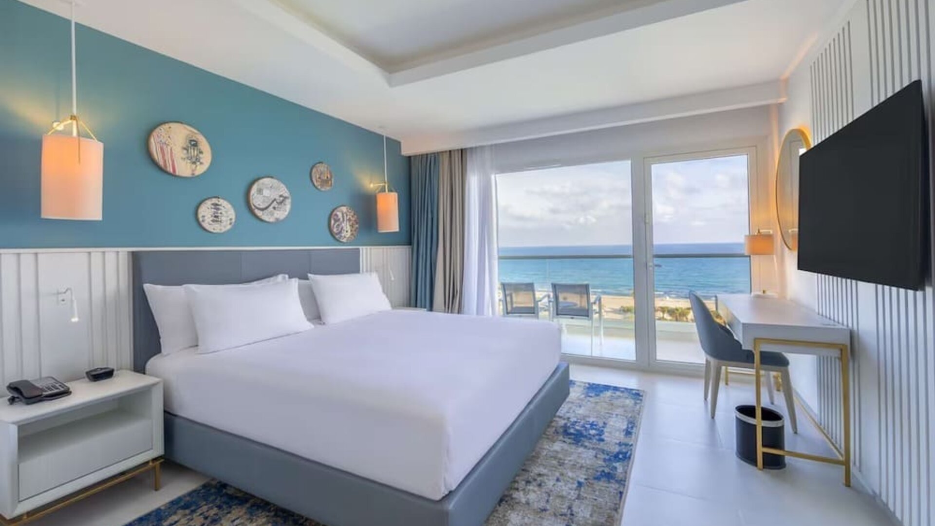 Romantic king room at Hilton Skanes Monastir Beach Resort.