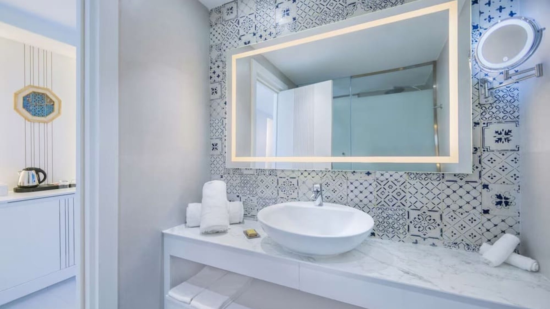 Guest bathroom at Hilton Skanes Monastir Beach Resort.