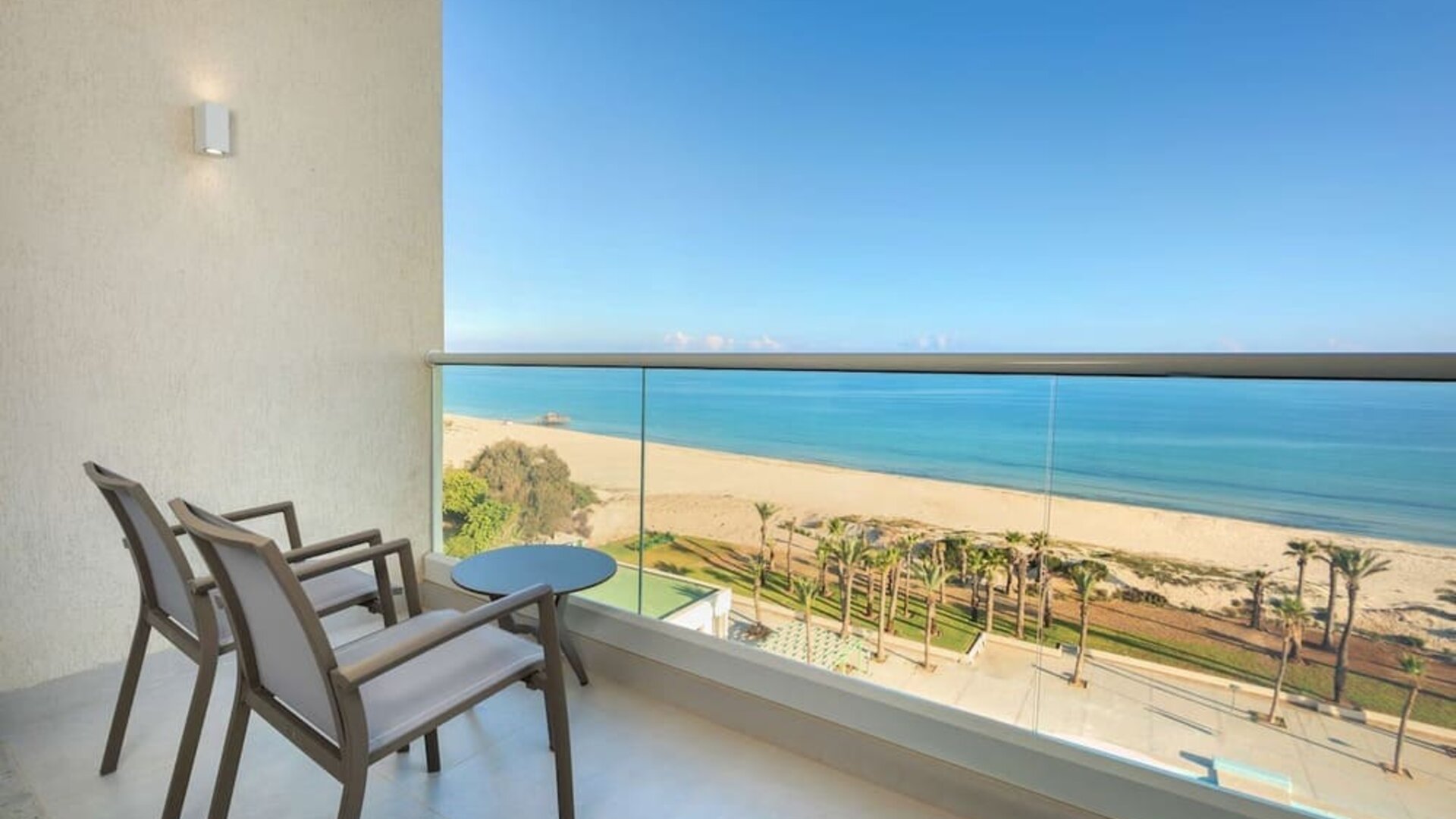 Day room with sea view at Hilton Skanes Monastir Beach Resort.