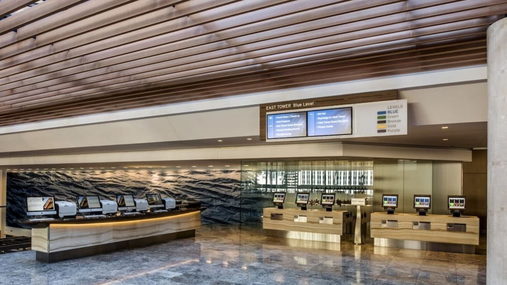 Self check-in and check-out kiosk available at Hyatt Regency Chicago.