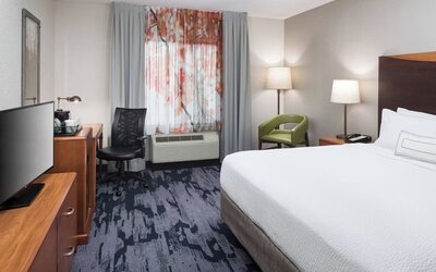 Day use room with work desk at Fairfield Inn & Suites Kansas City Overland Park.
