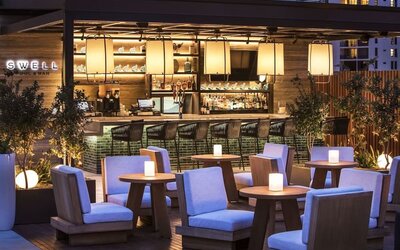 Poolside bar at Alohilani Resort Waikiki Beach.