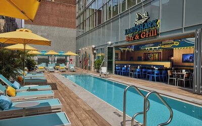 Outdoor pool at Margaritaville Resort Times Square.