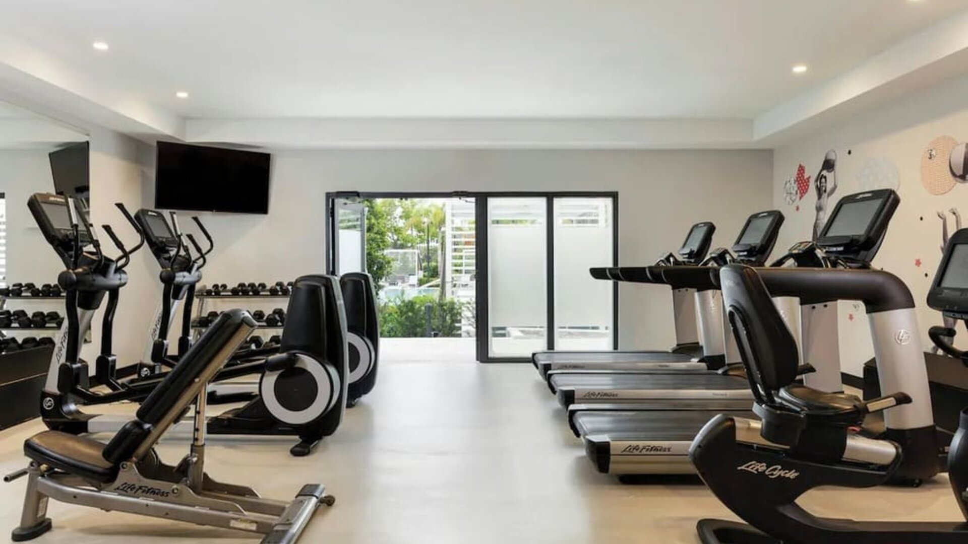 Fitness center at Renaissance Boca Raton Hotel.
