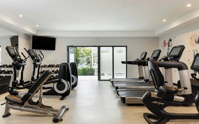 Fitness center at Renaissance Boca Raton Hotel.
