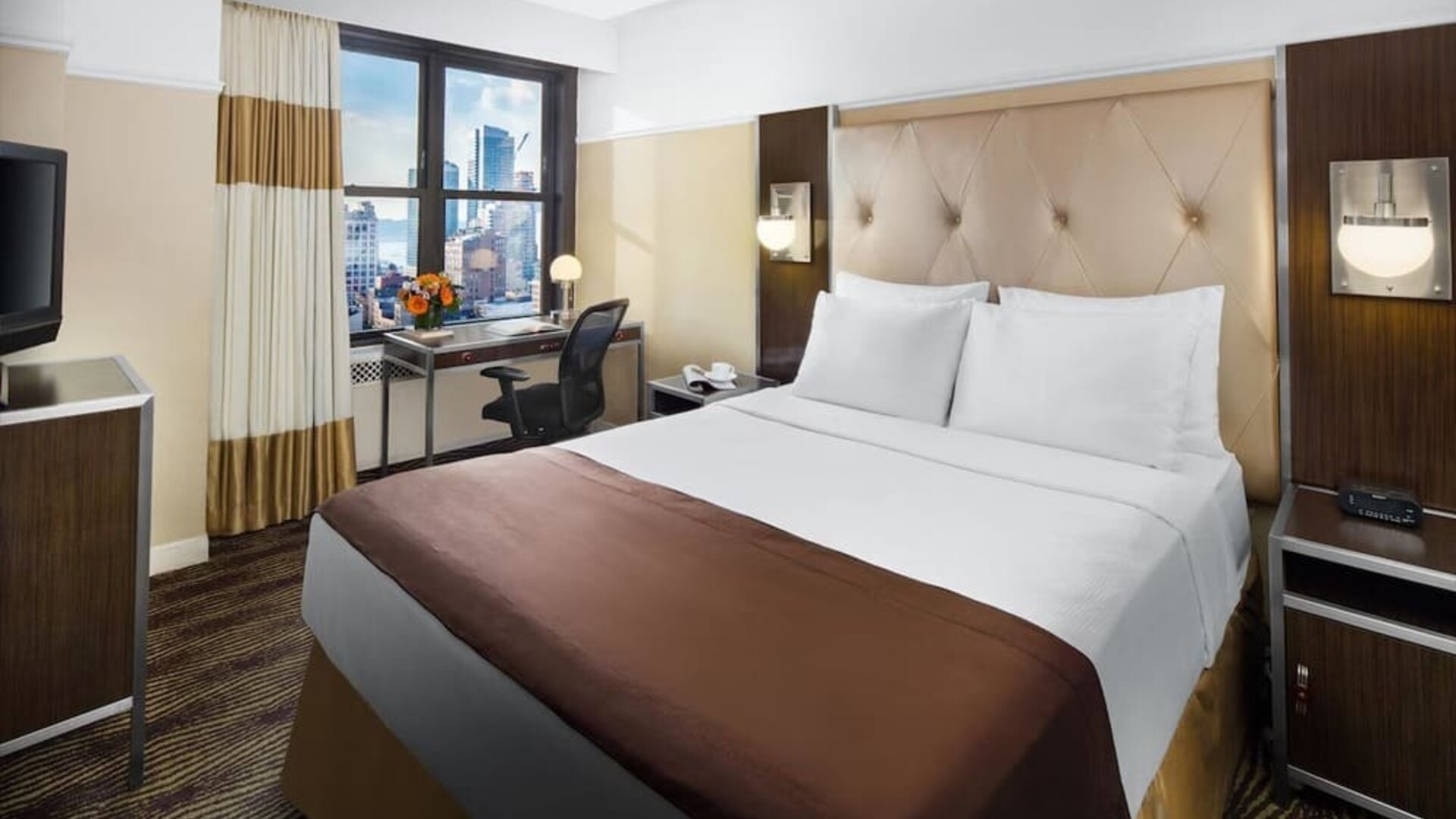 Day use room with work desk at The New Yorker Hotel, A Wyndham Hotel.