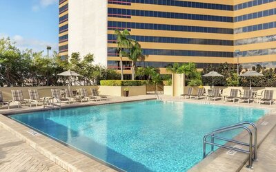 Relaxing outdoor pool at DoubleTree By Hilton Orlando Downtown.
