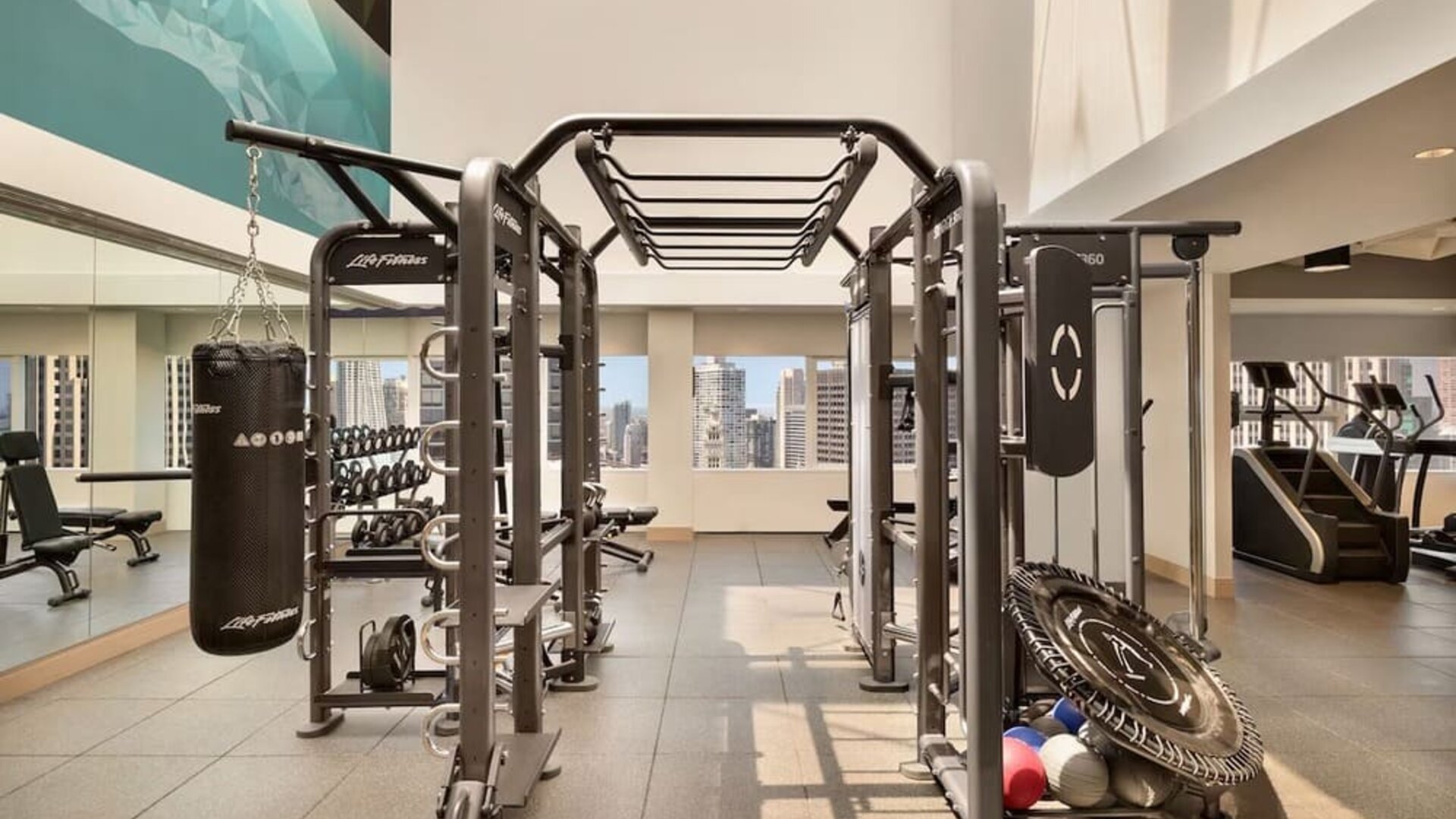 Fitness center at Swissotel Chicago.