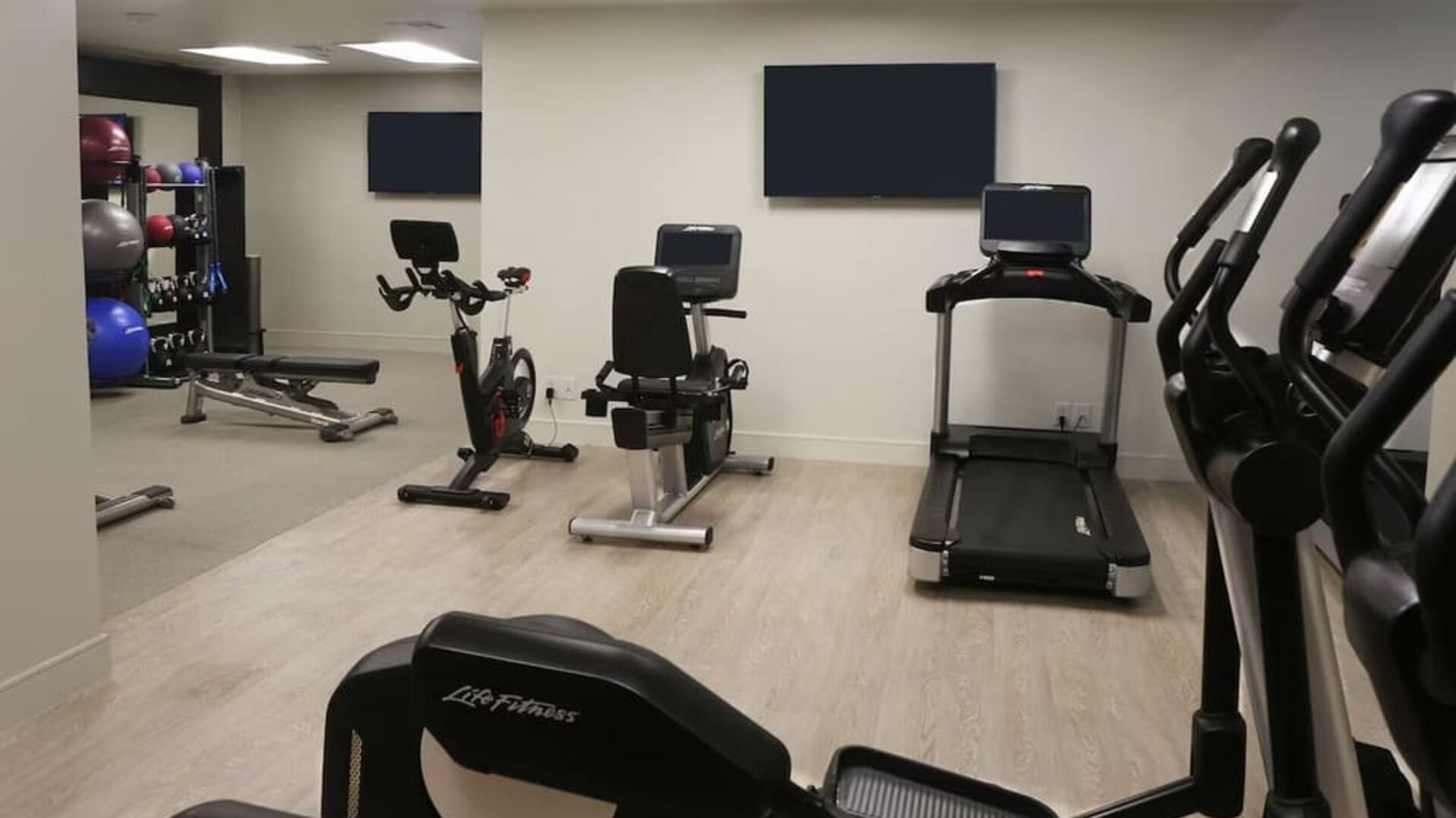 Fitness center available at Embassy Suites By Hilton Los Angeles International Airport South.