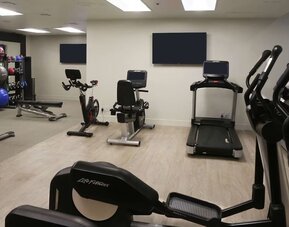 Fitness center available at Embassy Suites By Hilton Los Angeles International Airport South.