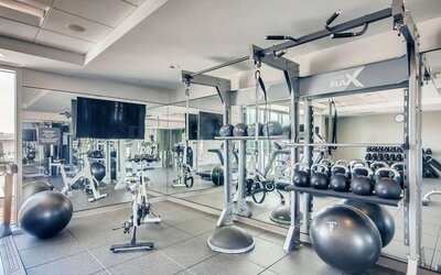 Fitness center at Hilton Garden Inn Denver Union Station.