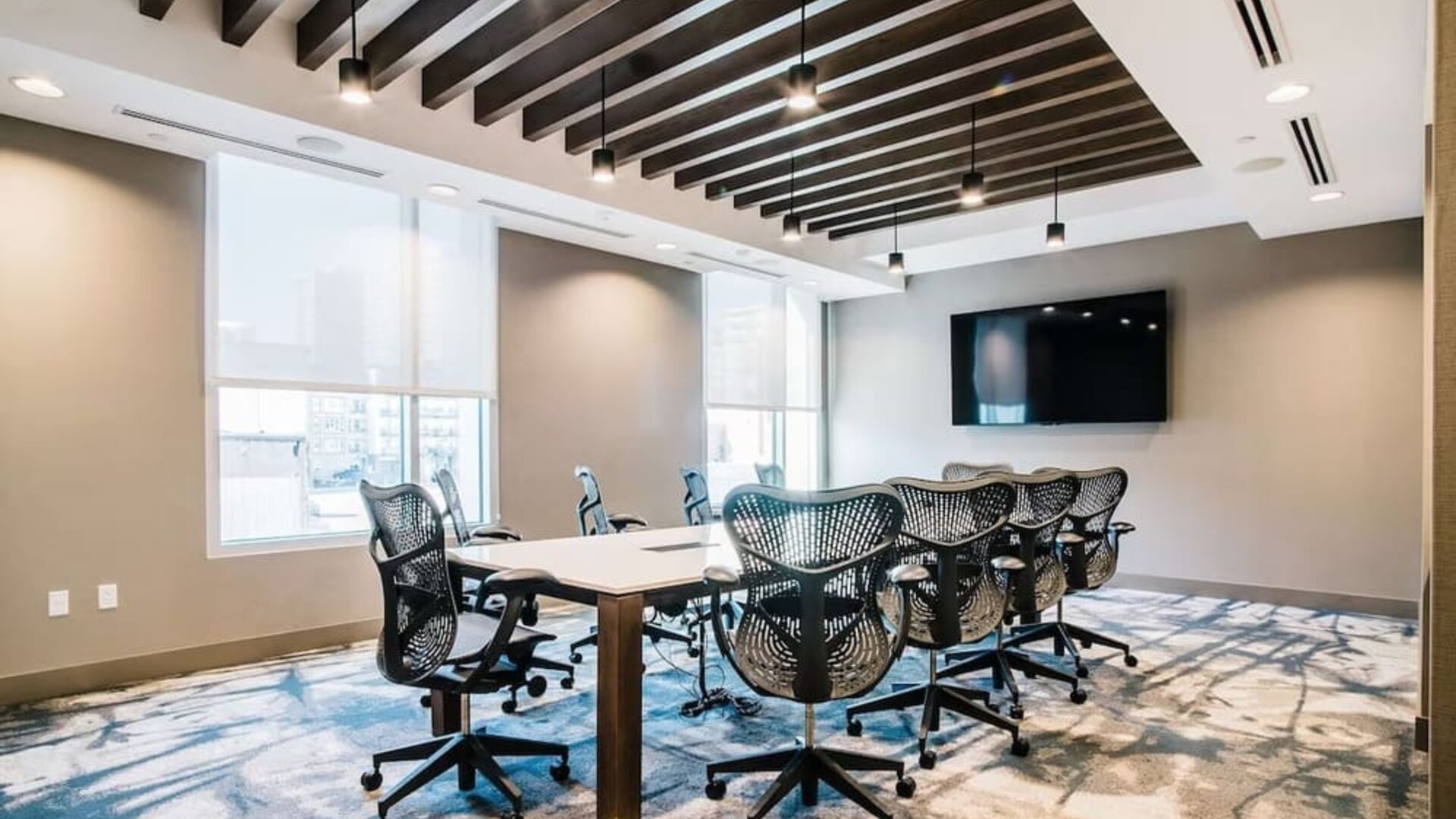 Professional meeting room at Hilton Garden Inn Denver Union Station.