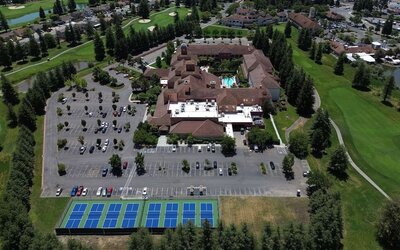 Vast parking area at DoubleTree By Hilton Sonoma Wine Country.