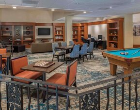 Game room with chess and billiards table at DoubleTree By Hilton Sonoma Wine Country.
