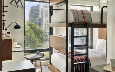 Day use twin room with work desk at Arlo SoHo.